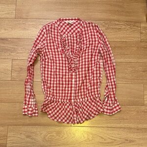 Sundance Red Gingham Button Down Shirt
